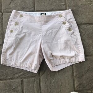 J Crew Factory Shorts Womens‎ 10 Pale Pink Cotton Blend Three Button Side